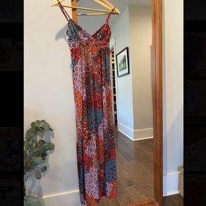 Paisley V neck maxi dress